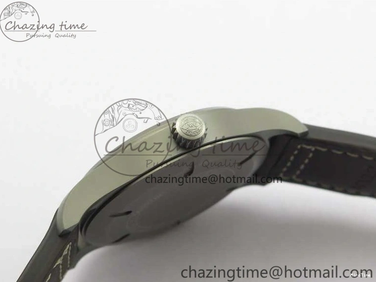MIROTIME 0507 Mark XVIII IW327006 Titanium V7F 1:1 Best Edition Black Dial on Brown Leather Strap A Attractive 7080